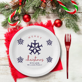 Plato De Papel Avión navidad Aviación Minimalista Snowflake