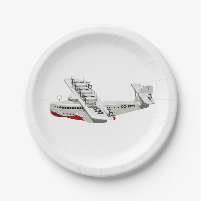Plato De Papel avión retro personalizado (Anverso)