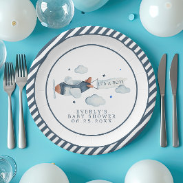 Plato De Papel Avión vintage es un niño Baby Shower