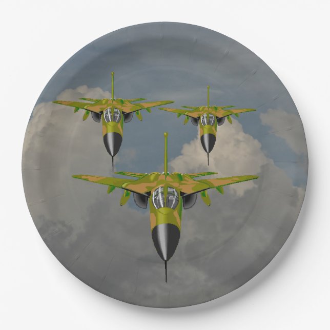 PLATO DE PAPEL AVIONES DE COMBATE (Anverso)
