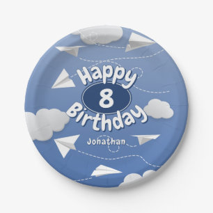 Plato De Papel aviones de papel doblados volando cumpleaños infan