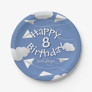 Plato De Papel aviones de papel doblados volando niños cumpleaños