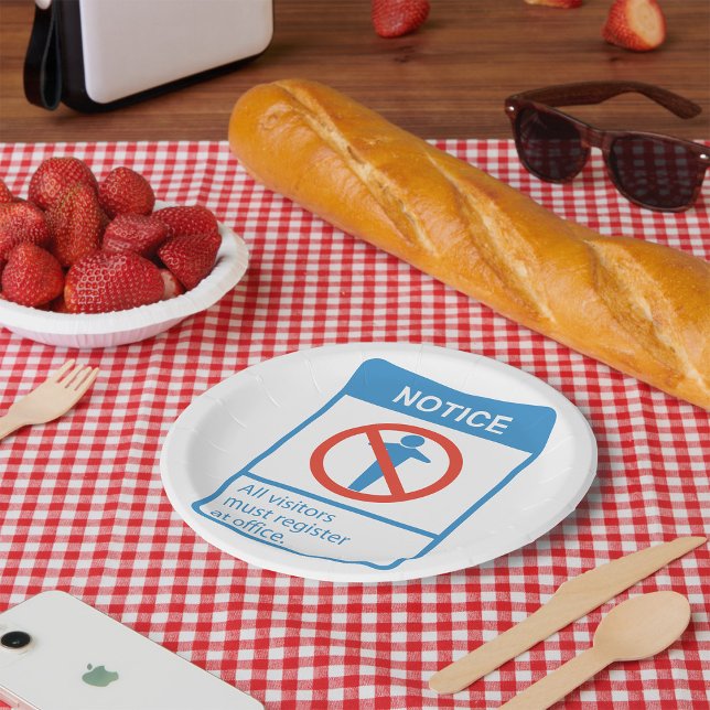 Plato De Papel Aviso a todos los visitantes (Subido por el creador)