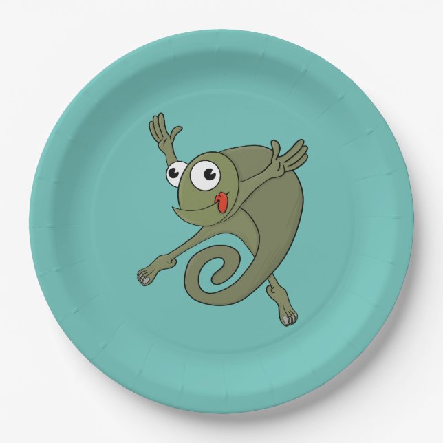 Plato De Papel Awesome Chameleon (Anverso)
