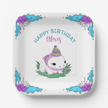 Axolotl Chica de Cumpleaños Personalizado Tema