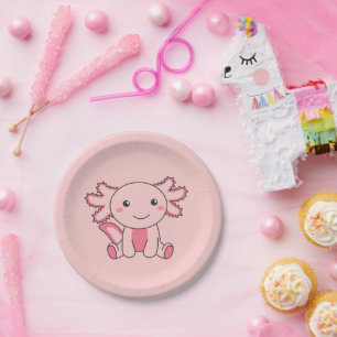 Plato De Papel Axolotl Cute Animales Kawaii Anime Funny Axolotl