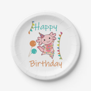 Plato De Papel Axolotl Desea Feliz Cumpleaños A Usted Axolotls Ad
