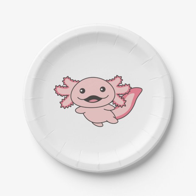 Plato De Papel Axolotl Diferentes Tipos De Axolotls Cute Animales (Anverso)
