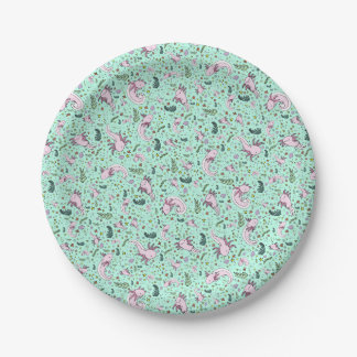 Plato De Papel Axolotl en verde