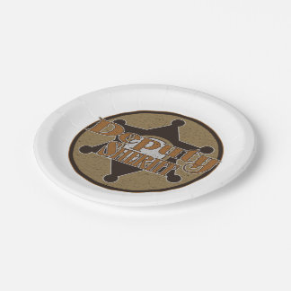 Plato De Papel Ayudante del sheriff del vintage