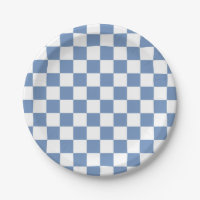 Azul a cuadros/gris y blanco