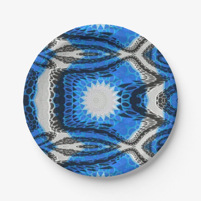 Plato De Papel Azul atómico (Anverso)