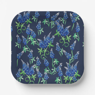 Plato De Papel Azul azul de Texas Bluebonnets