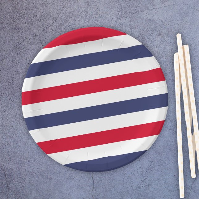 Plato De Papel Azul Blanco Rojo 4 De Julio (Red White Blue 4th Of July Paper Plates
)