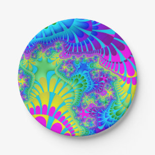 Plato De Papel Azul cielo arcoiris fundido