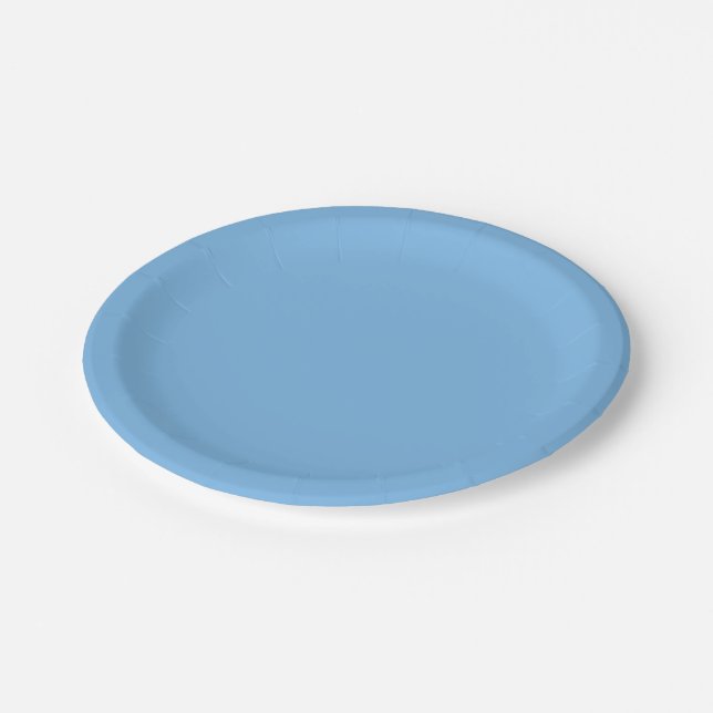 Plato De Papel Azul cielo (color sólido) Aero  (Angular)