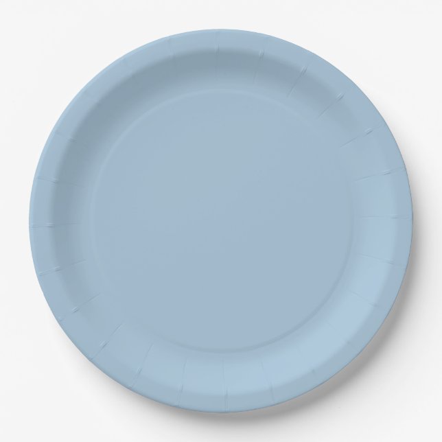 Plato De Papel Azul cielo elegante (Anverso)