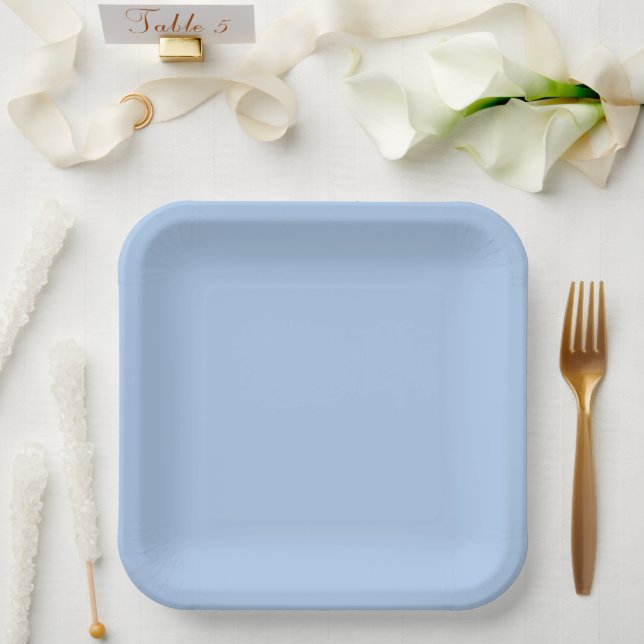 Plato De Papel Azul claro (Boda)