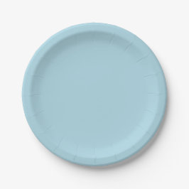 Plato De Papel Azul Claro Color Sólido