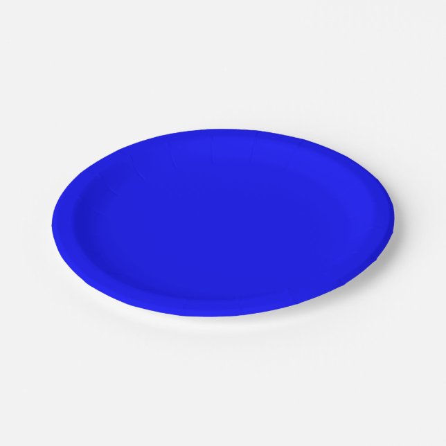 Plato De Papel Azul (color sólido) (Angular)