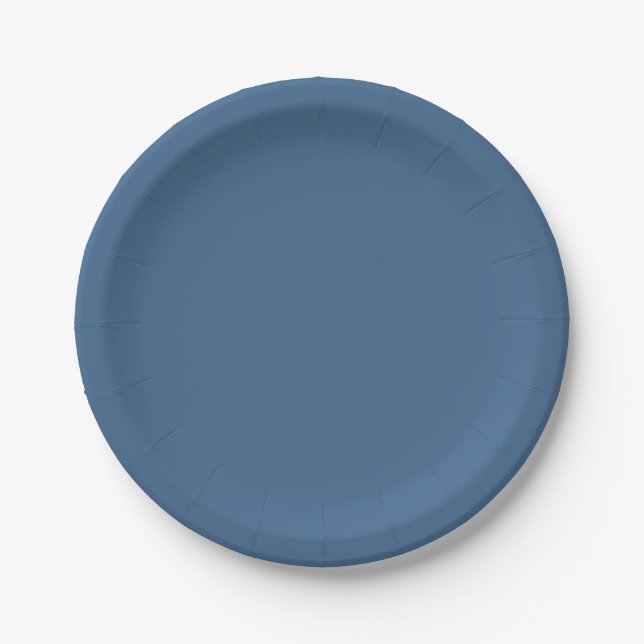 Plato De Papel Azul de acero sólido (Anverso)