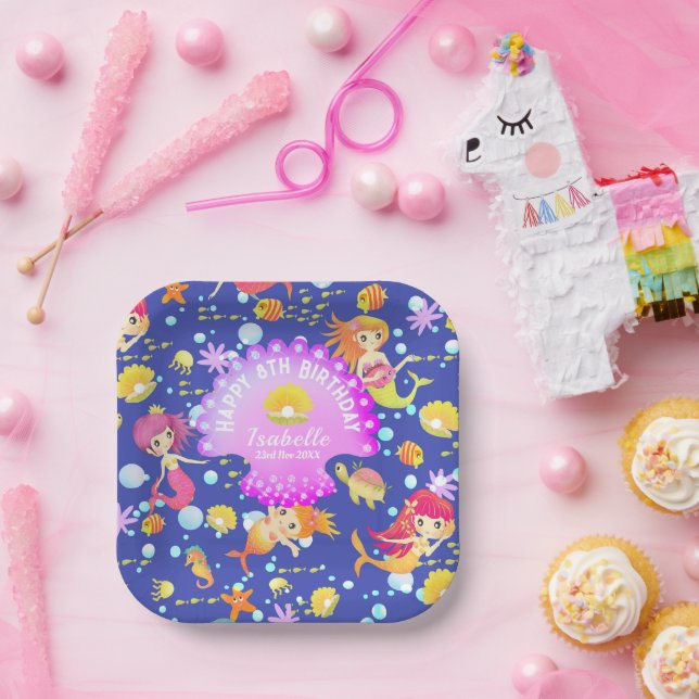 Plato De Papel Azul de la Marina (Fiesta)