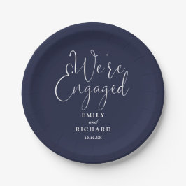 Plato De Papel Azul de la Marina del Partido Comprometido