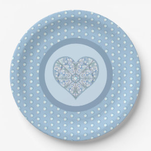 Plato De Papel Azul de luz de encaje cerámico