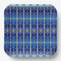 Plato de Papel Azul Decorativo
