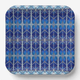 Plato de Papel Azul Decorativo