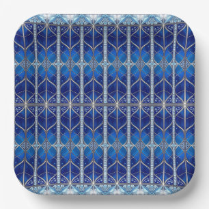 Plato de Papel Azul Decorativo