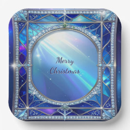 Plato de Papel Azul Decorativo