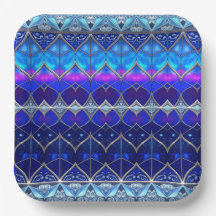 Plato de Papel Azul Decorativo