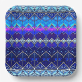 Plato de Papel Azul Decorativo