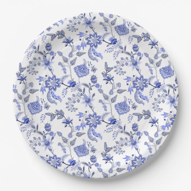 Plato De Papel Azul francés (Anverso)