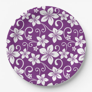 PLATO DE PAPEL AZUL HAWAII (PLUM)