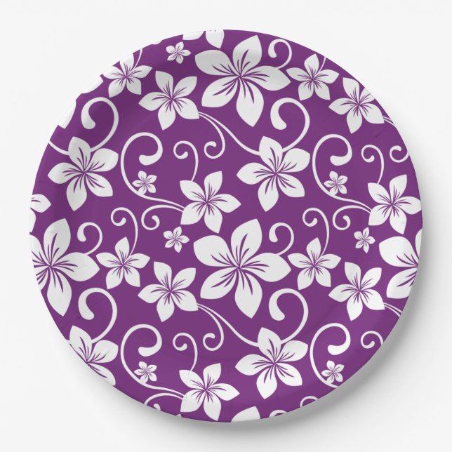 PLATO DE PAPEL AZUL HAWAII (PLUM) (Anverso)