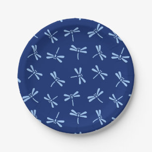 Plato De Papel Azul japonés del modelo, del cobalto y de cielo d