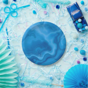 Plato De Papel Azul lunar