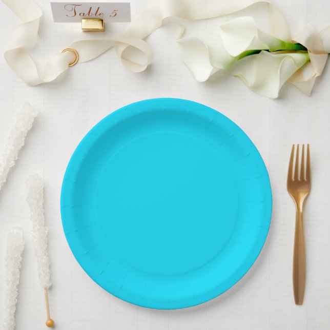 Plato De Papel Azul marino (Boda)