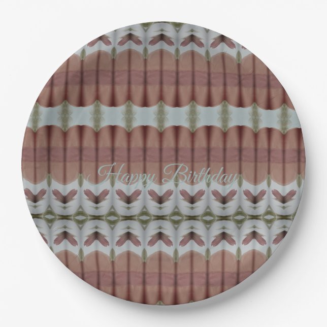 Plato De Papel Azul marrón y verde (Anverso)