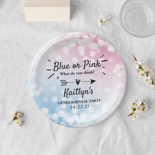 Plato De Papel ¿Azul O Rosa Moderno? Fiesta de Revelación de Géne (Subido por el creador)