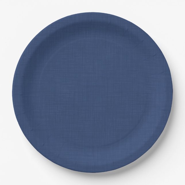 Plato De Papel Azul oscuro texturizado (Anverso)