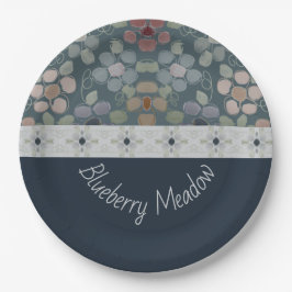 Plato De Papel Azul Oscuro Y Gris