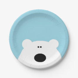 Plato De Papel Azul oso polar