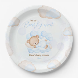 Plato De Papel Azul Podemos Embarear El Baby Shower Del Bear