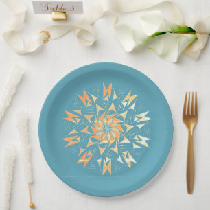 Plato de papel azul suroeste