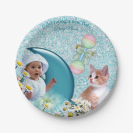 Plato De Papel Azul turquesa