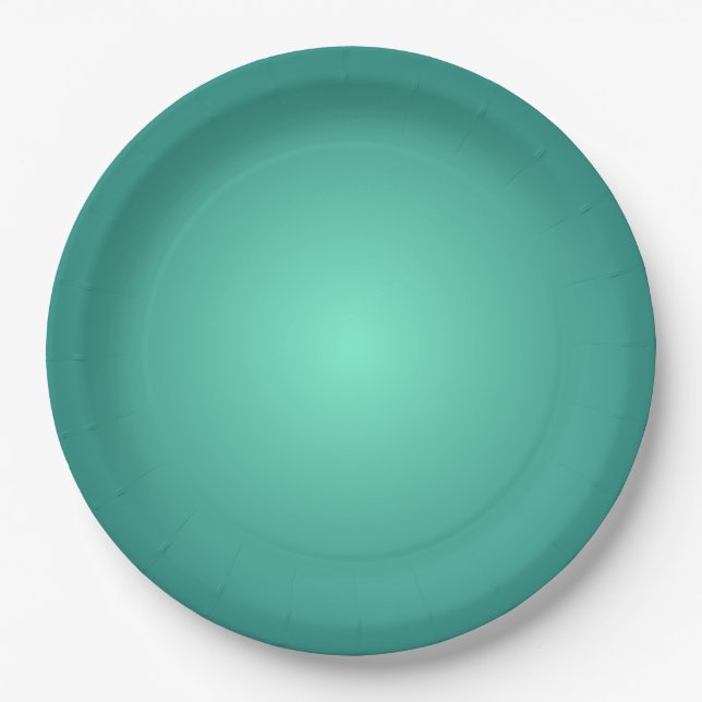 Plato De Papel Azul verdoso claro a tonos oscuros (Anverso)