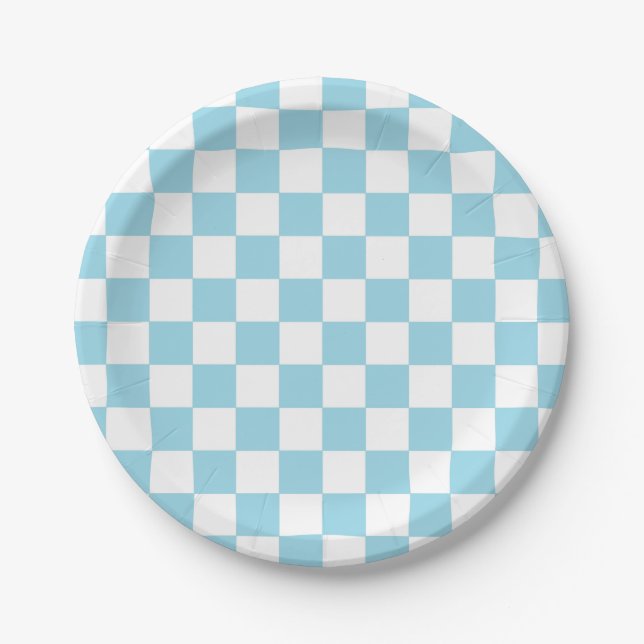 Plato De Papel Azul y blanco pastel (Anverso)